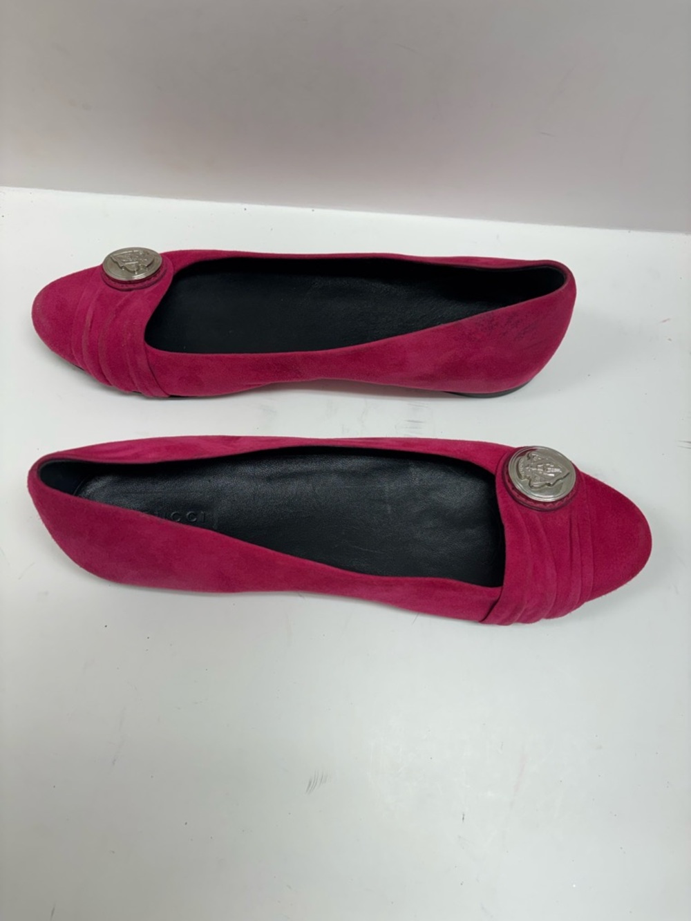 GUCCI FLAT SHOES SIZE 39.5 (APPROXIMATELY US 9) HOT PINK SUEDE - Picture 10 of 11